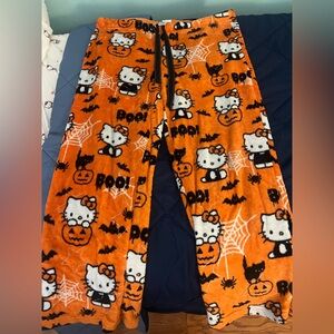 Hello Kitty Halloween Pajama Pants - Orange and Black
